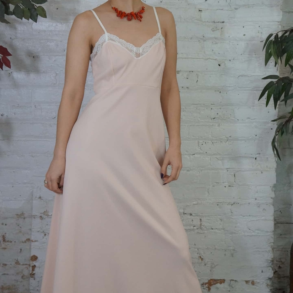 Vintage pale pink maxi dress